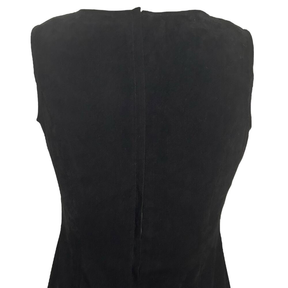 Vintage Black Velour Sleeveless Dress Size 10 - Picture 5 of 6